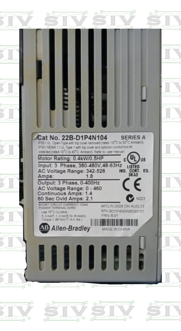 VARIADOR DE FRECUENCIA POWER FLEX 40/ 440V-0.5HP - Imagen 4