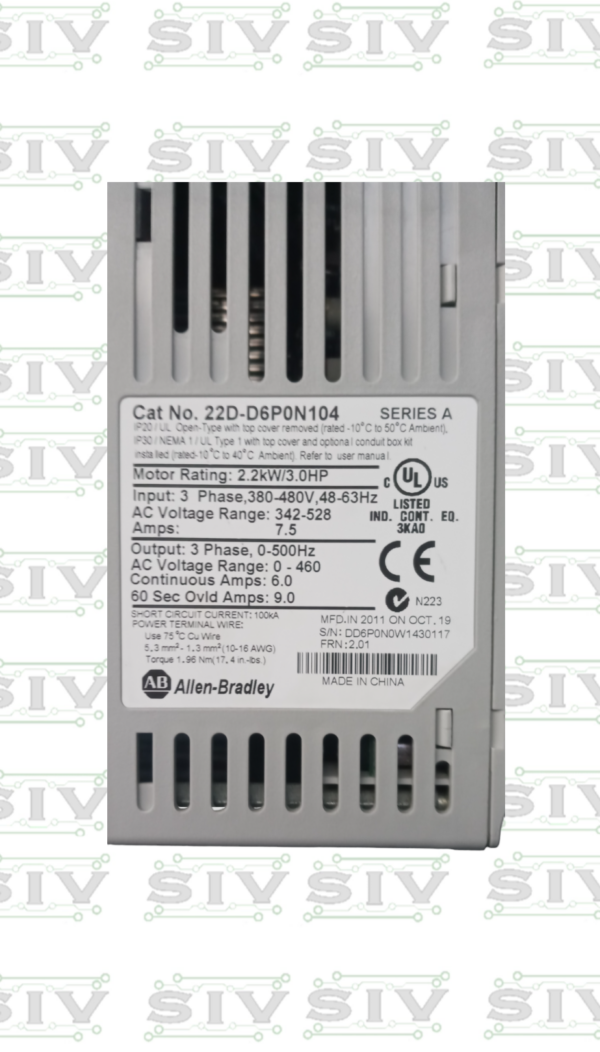 VARIADOR DE FRECUENCIA POWER FLEX 40P/ 440V-3.0HP - Imagen 7