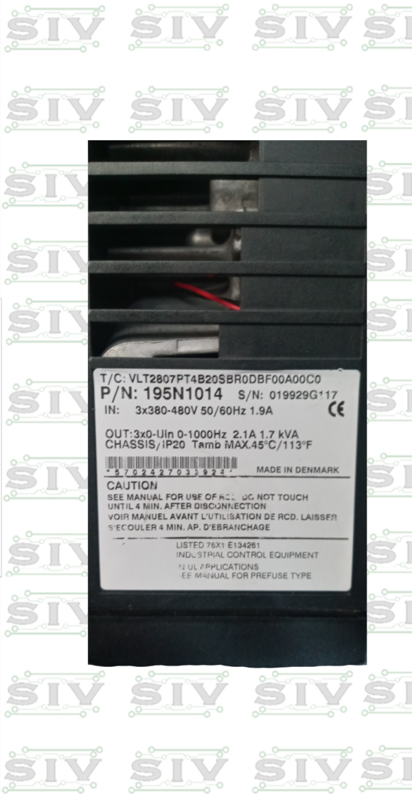 VARIADOR DE FRECUENCIA VLT2800/ 480V-50-60HZ-1.9A - Imagen 7