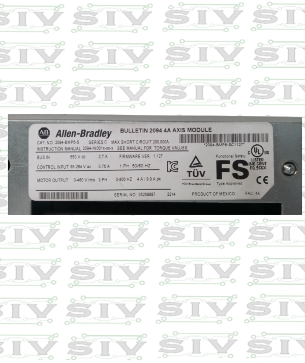 SERVOAMPLIFICADOR KINETIX 6000/460V-4A - Imagen 7