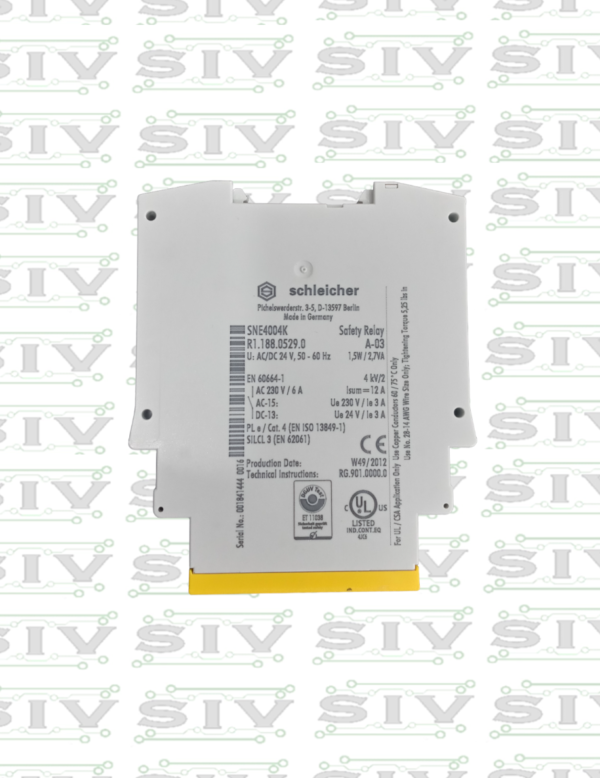 RELEVADOR DE SEGURIDAD SCHLEICHER 24VAC/DC K1-K2 - Imagen 2