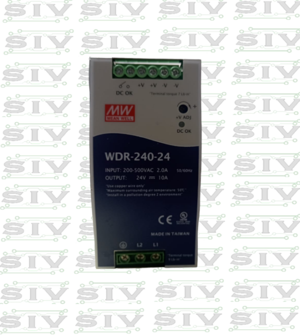 FUENTE DE PODER 24V-10A, ENTRADA 200-500VAC 2.0A
